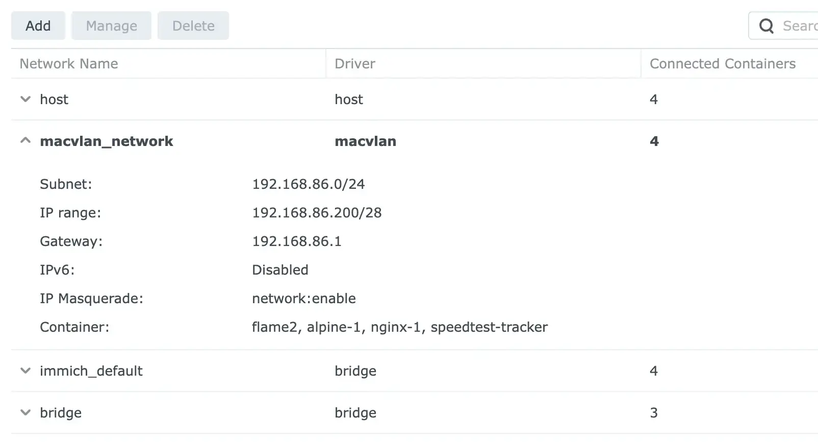 Synology macvlan